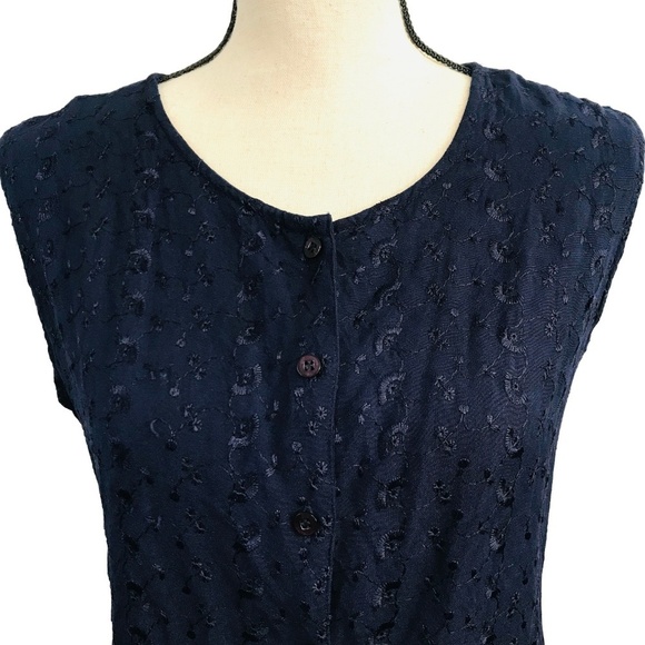 Magnum Navy Rayon Embroidered Top​​ - Picture 2 of 2